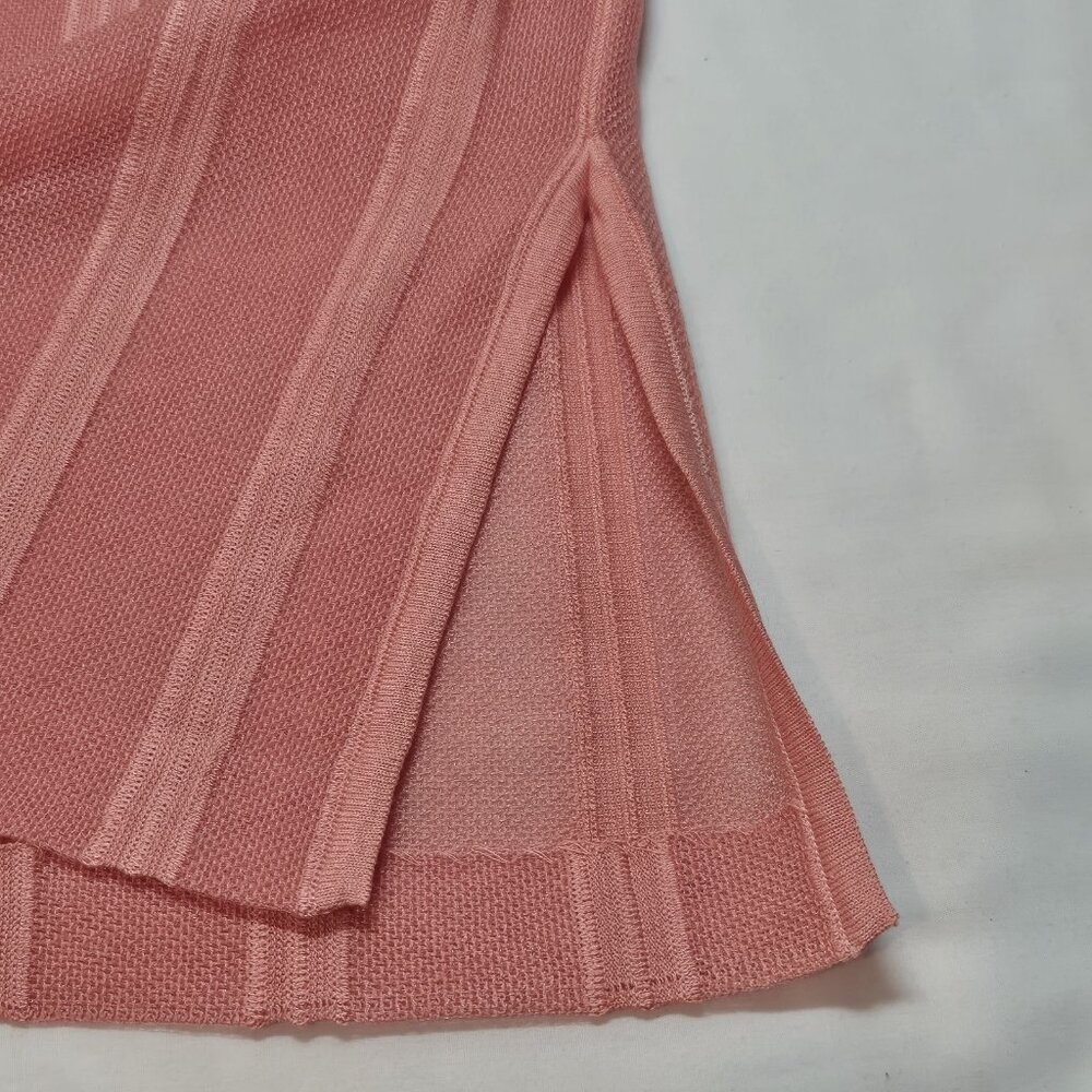 Ming Wang Women's Size S Dolman Sleeve Knit Tunic Orange Burst Tonal Stripes (63 - Picture 8 of 11